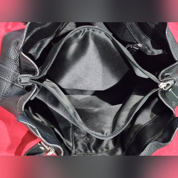 COACH | Penelope Black Handbag Shoulder Bag | Ruffle Top Pebbled Leather | Y2K - Picture 9 of 13